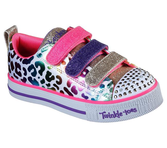 Zapatillas Skechers Con Luces Niños - Twinkle Toes Blanco KIWFC0472